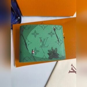 Louis Vuitton Green Slender Wallet